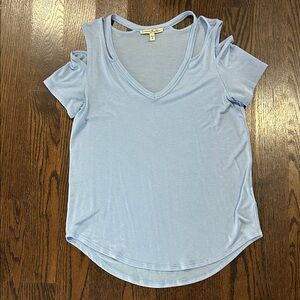 Light Blue Women's Cutout Top